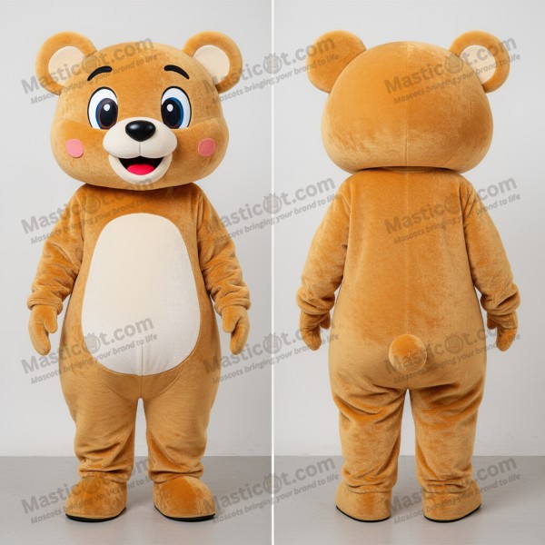 Golden Tan Cartoon Bear Mascot - Masticot.com