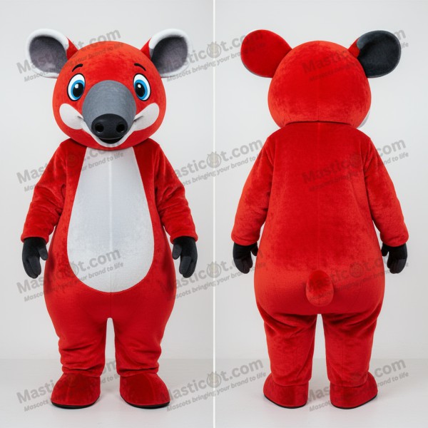 Rød og lekent tapirmaskot - Masticot.com