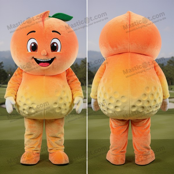 Peach Shaded Playful Golf Ball Mascot - Masticot.com