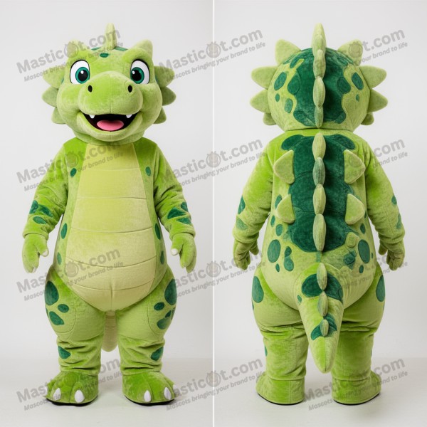 Lime Green Padded Ankylosaurus Mascot - Masticot.com