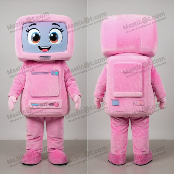 Velvet Pink Cartoon Computer Mascot - Masticot.com