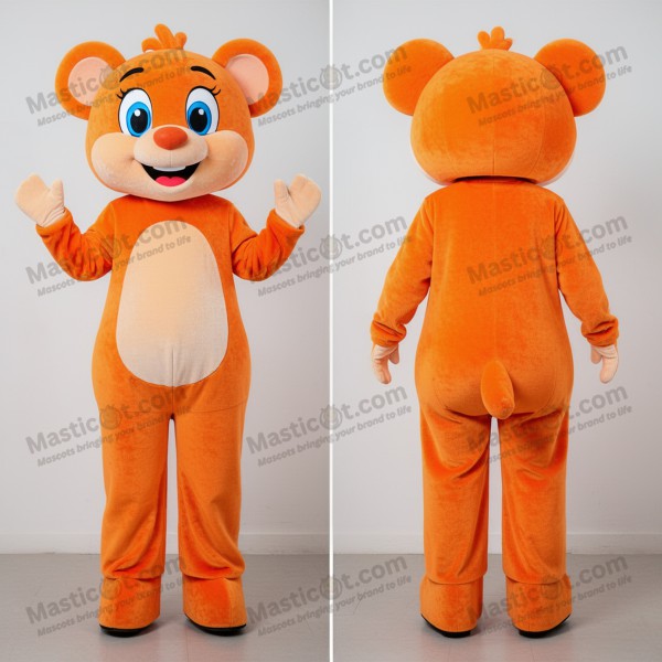Vibrant Orange Cartoon Stilt Walker Mascot - Masticot.com