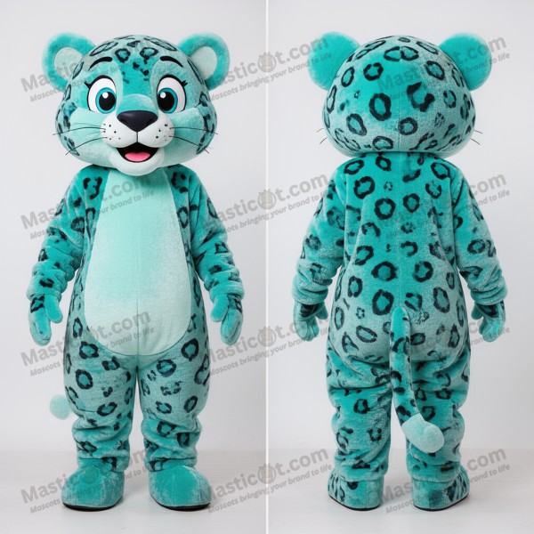 Turquoise Cartoon Leopard Mascot - Masticot.com