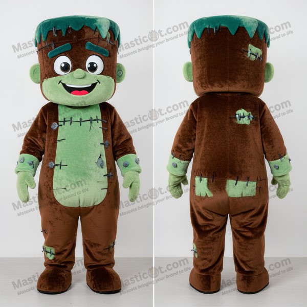 Brown Cartoon Frankensteins Monster Mascot - Masticot.com