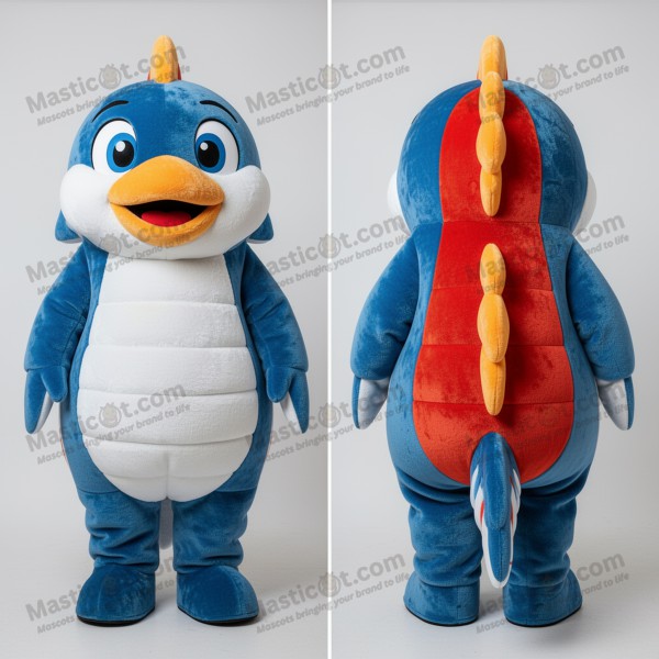 Vibrant Blue Cartoon Cod Mascot - Masticot.com