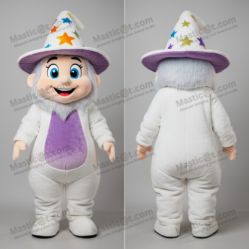 Velvety silver wizard mascot - Masticot.com