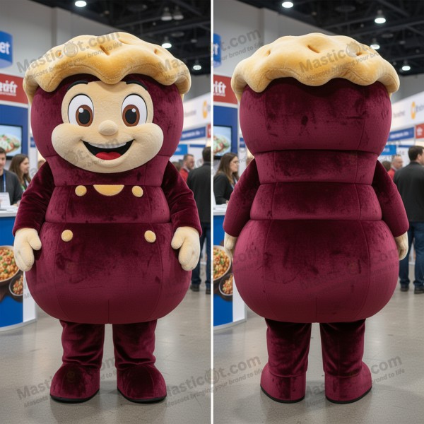 Maroon Velvety Shepards Pie Mascot - Masticot.com