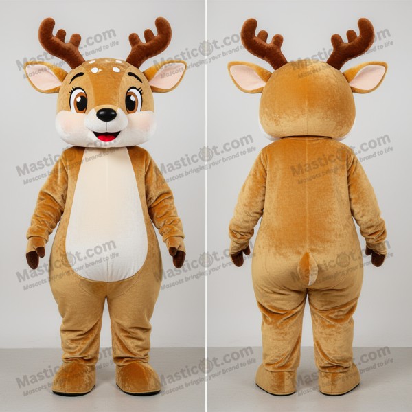 Golden Cartoon Deer Mascot - Masticot.com