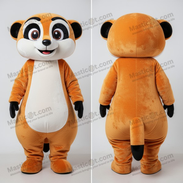 Honey and Emerald Green Cartoon Meerkat Mascot -