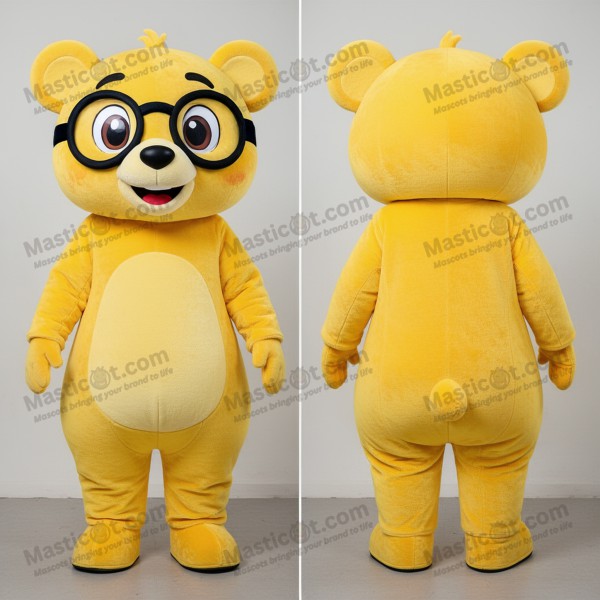 Golden Velvety Spectacled Bear Mascot - Masticot.com