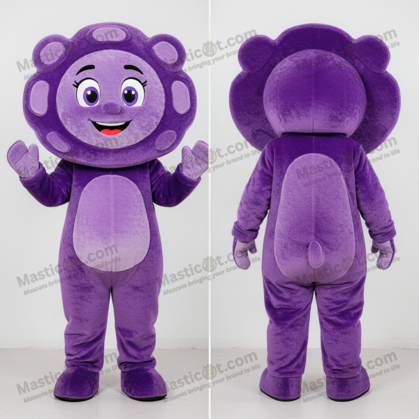 Vibrant Purple Round Plate Spinner Mascot - Masticot.com