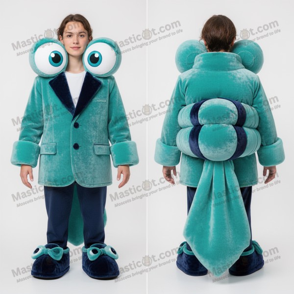 Teal Cartoon Cannonball - Menneskeskudd Mascot -