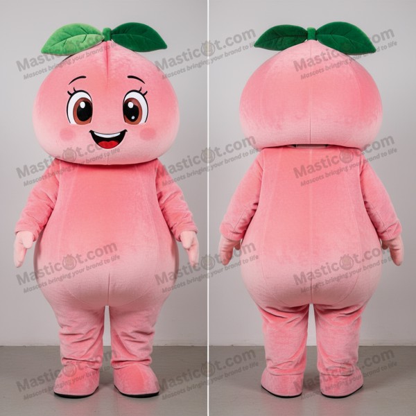 Disfraz de mascota de albaricoque rosa vibrante -