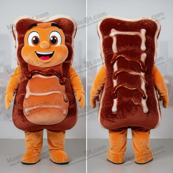 Tan Plump Bbq Ribs Mascot - Masticot.com