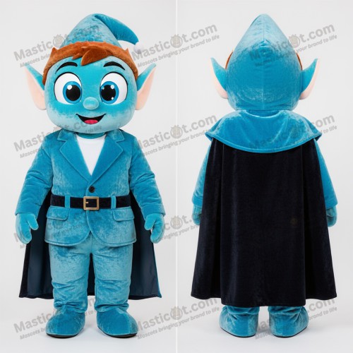 Modrý sametový elfí maskot - Masticot.com