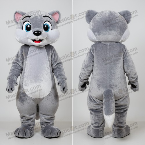 Silver velvety weasel mascot - Masticot.com