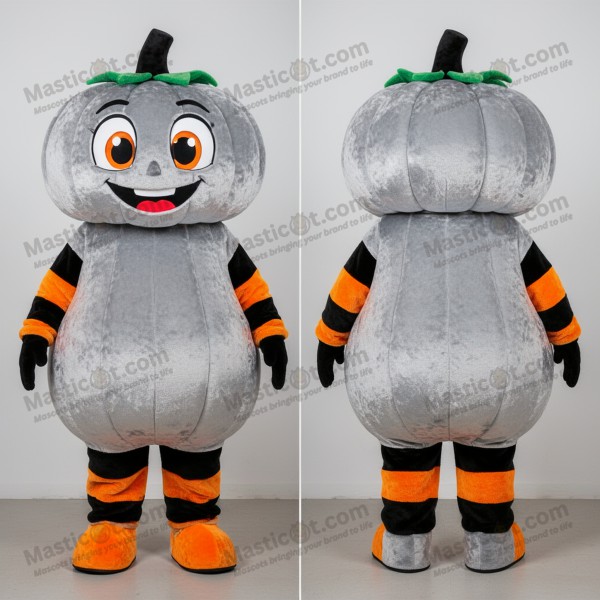 Silver orange plush pumpkin mascot - Masticot.com