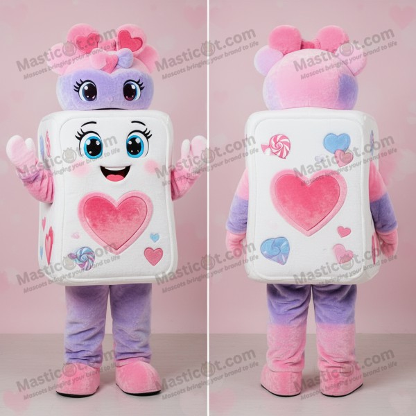 Pastel pink sweet candy box mascot - Masticot.com
