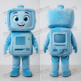 Himmelblå pixel-mascot computerkostume - Masticot.com
