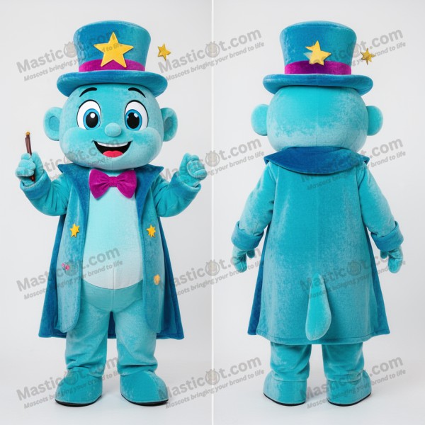 Magiker-Maskot med Blå Glitrende Øyne - Masticot.com