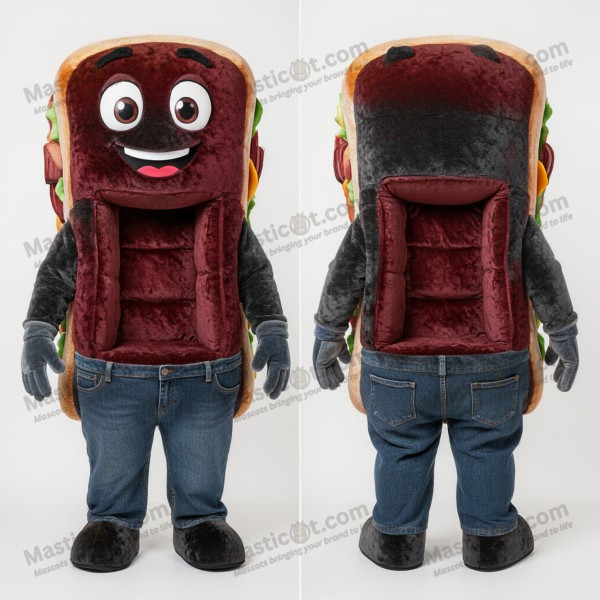 Mahogany Delicious Pulled Pork Sandwich Mascot -
