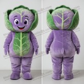 Lavender green broad shouldered cabbage leaf mascot -