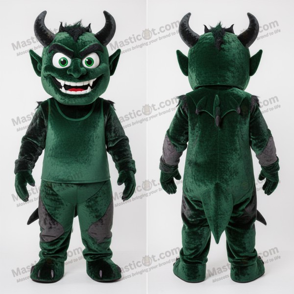 Forest Green Grinning Demon Mascot - Masticot.com