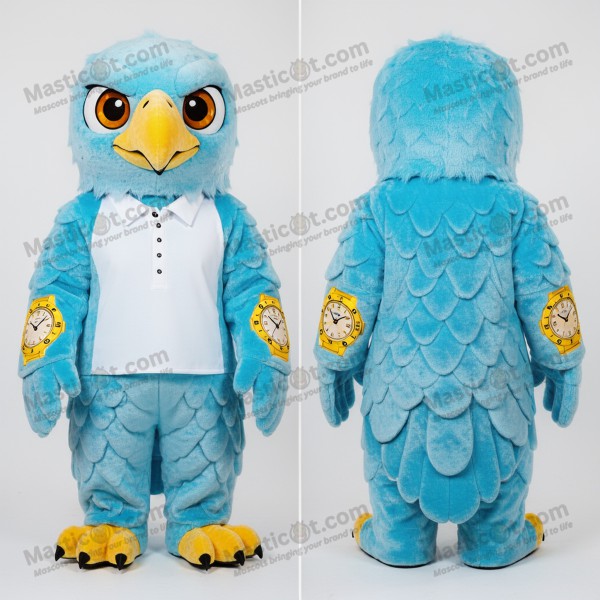 Cyan Cartoon Haasts Eagle Mascot - Masticot.com