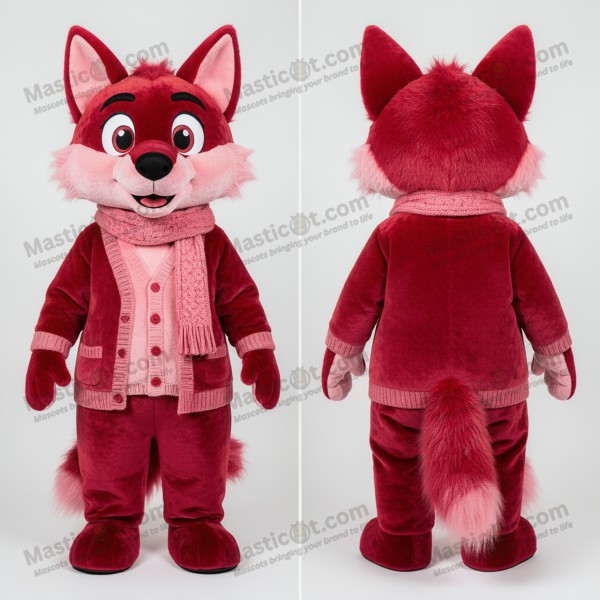 Červený plyšový maskot Say Wolf – Krutý vlk - Masticot.com