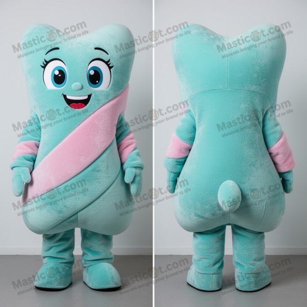 Turquoise tufted candy mascot - Masticot.com