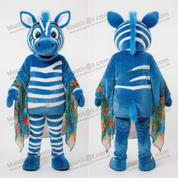 Blåstripet sebra-maskot - Masticot.com