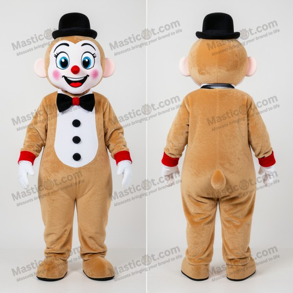 Lekende tegneserie mim-maskot i beige - Masticot.com