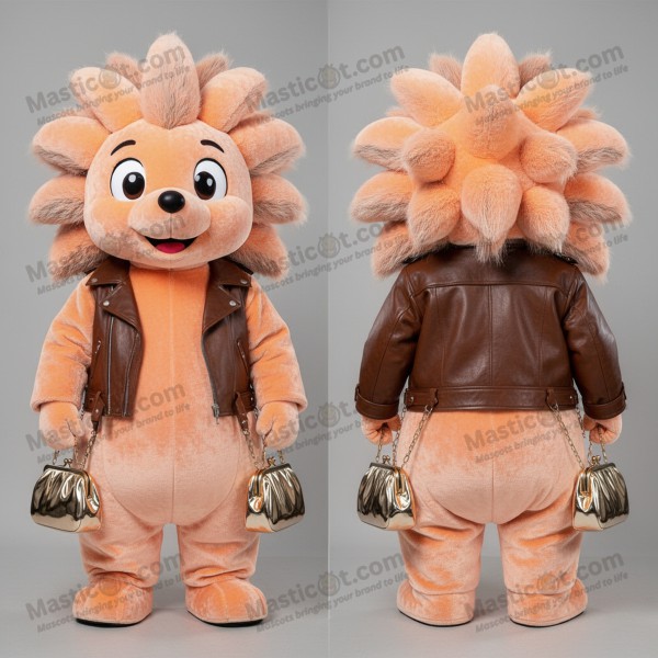 Pfirsich-Amber-Kartoon-Igel-Maskottchen - Masticot.com