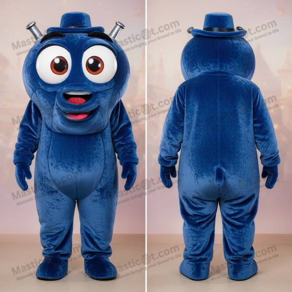 Elektrisk Blå Tegnefilm Menneskeskytser Mascot -
