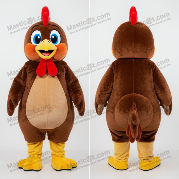 Golden Brown Cartoon Chicken Mascot - Masticot.com