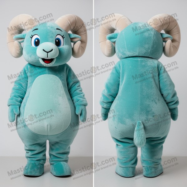 Turquoise Dress-Up Ram Mascot - Masticot.com