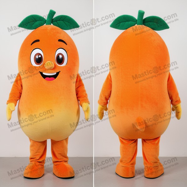 Oransje rundformet mango-maskot - Masticot.com