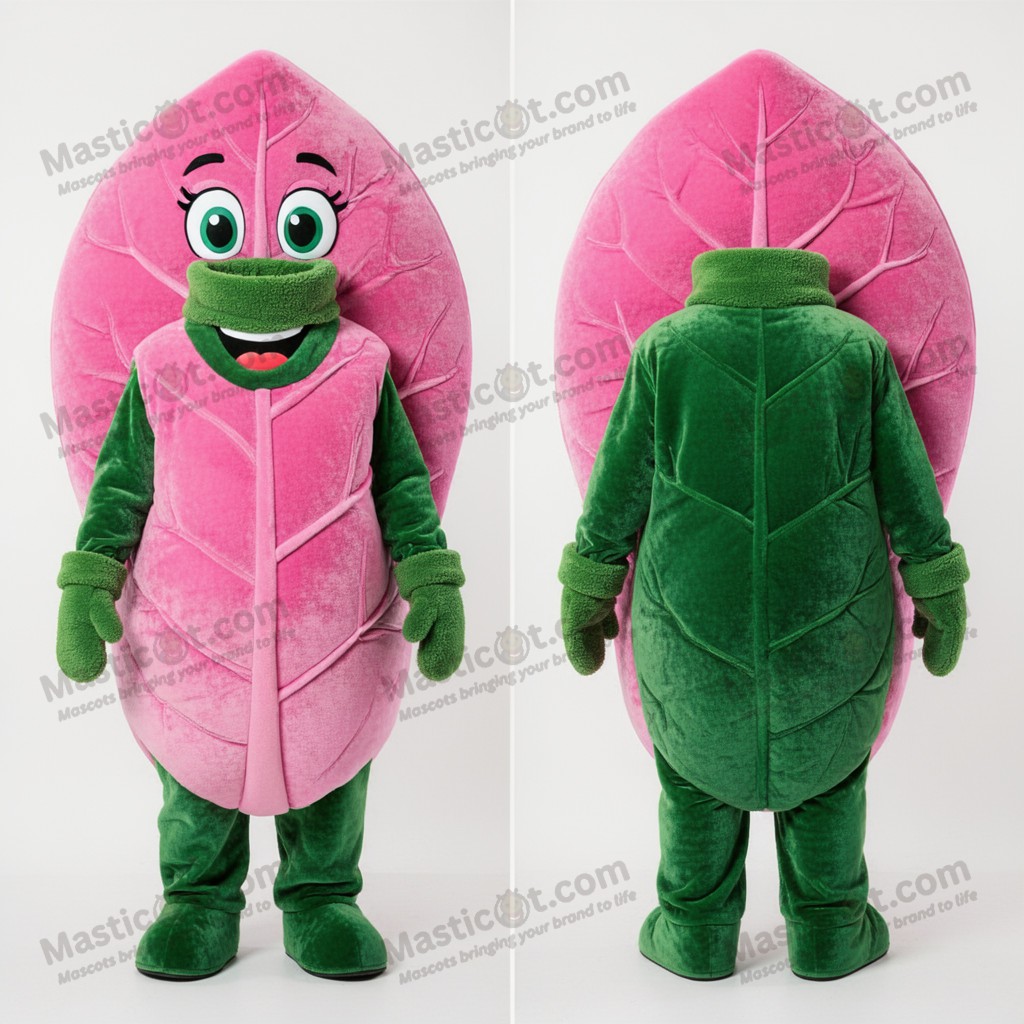 Emerald green broad shouldered cabbage leaf mascot -
