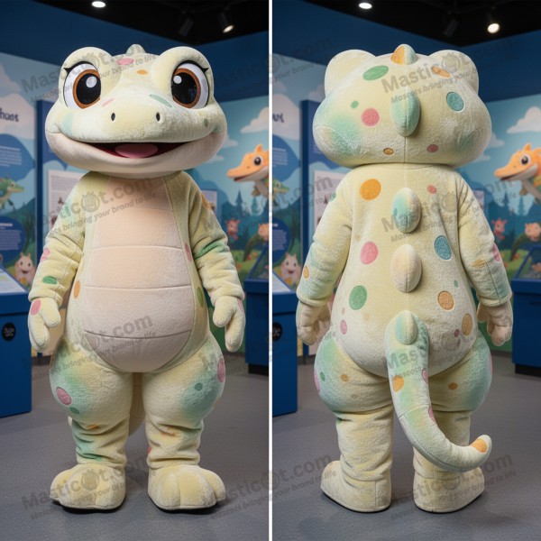 Cream velvety geckos mascot - Masticot.com