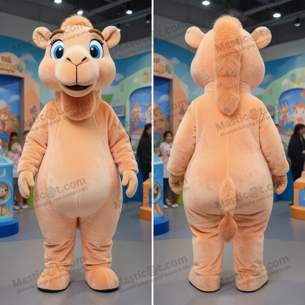 Peach colored gentle camel mascot - Masticot.com