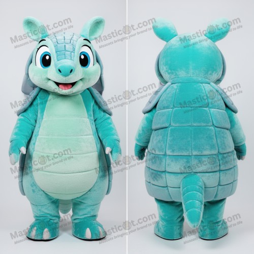 Turquoise playful armadillo mascot - Armadillo - MASTICOT_9726 - Masticot.com