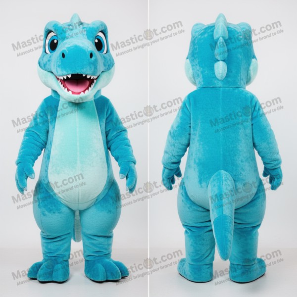 Cyan Padded Deinonychus Mascot - Masticot.com