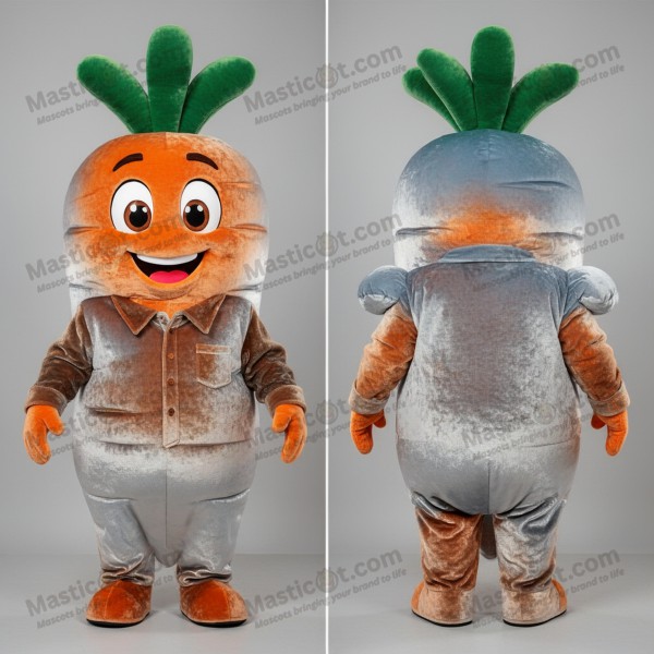 Silver Plush Cartoon Carrot Mascot - Masticot.com