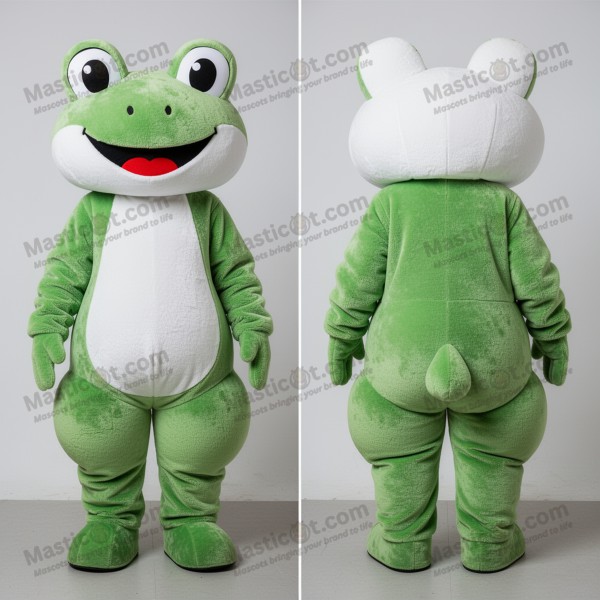 Emerald green playful frog mascot - Masticot.com