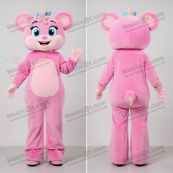 Pink Playful Stilt Walker Mascot - Masticot.com