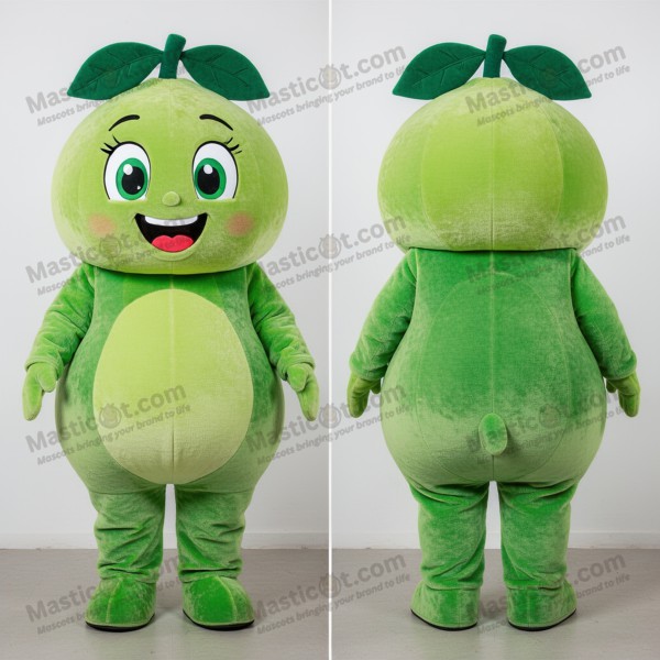 Vibrant Green Rounded Grapefruit Mascot - Masticot.com