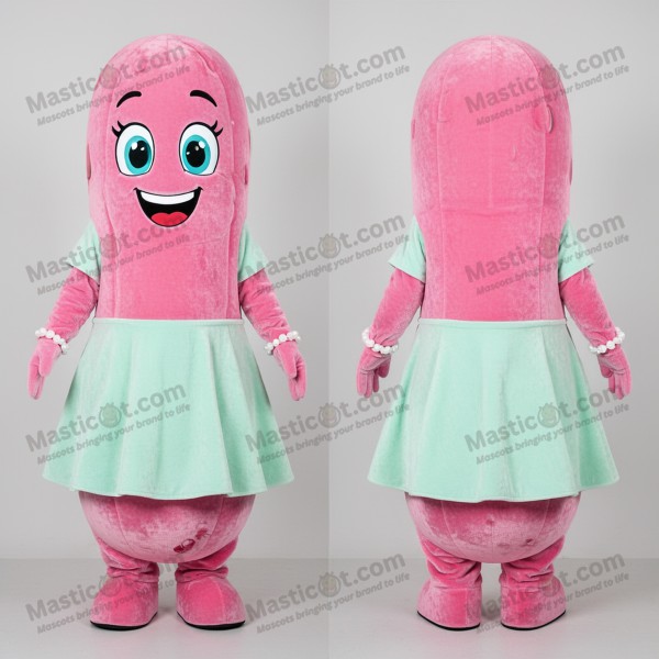 Velvet Pink Cartoon Cucumber Mascot - Masticot.com