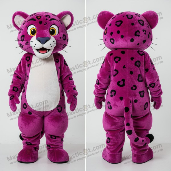 Magenta sleek jaguar mascot - Masticot.com