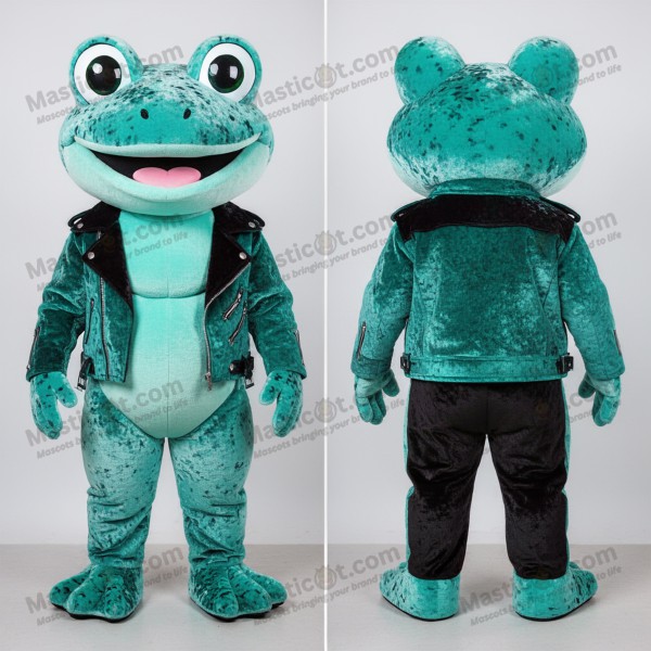 Turquoise Flecked Cartoon Frog Mascot - Masticot.com