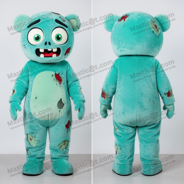 Turquoise Cartoon Zombie Mascot - Masticot.com